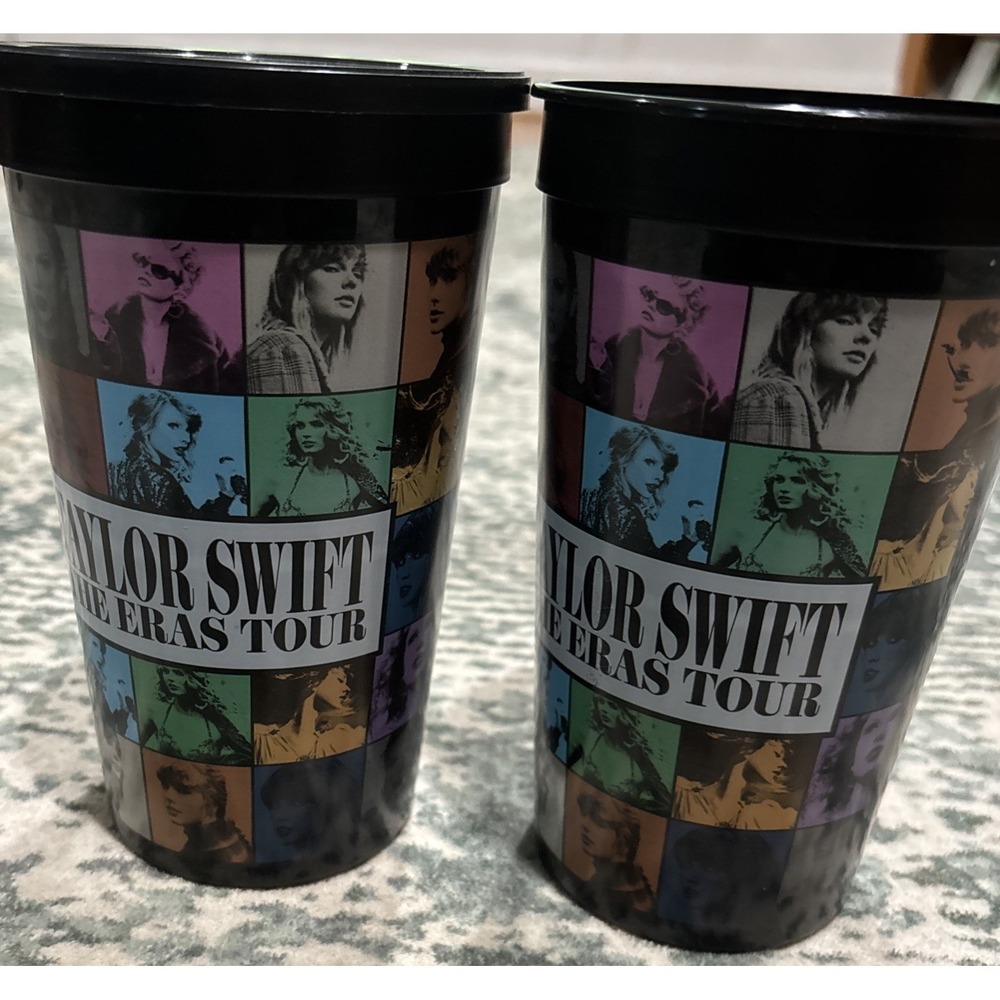 SET OF 2 - Taylor Swift ERAS TOUR Movie 32 oz. Cup One W/lid -‎ Limited Edition